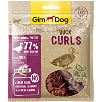 GimDog Curls - Tentempié de Carne Seca con fórmula sin Cereales y monoproteína para Perros- 6 Paquetes (6 x 55 g)
